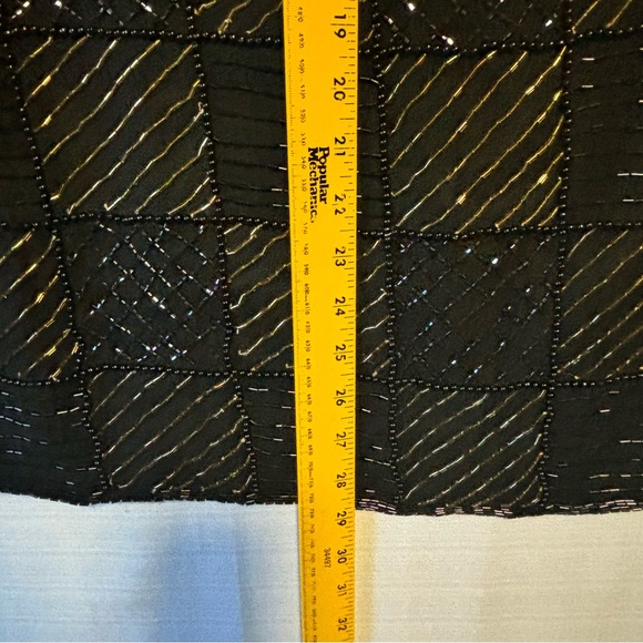 Vintage For You From Spiegel IX Black Gold Silk Check Embellished Beaded READ - Picture 8 of 12